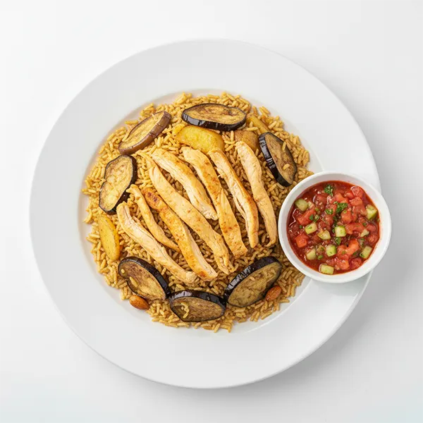 Jordanian Chicken Maqluba With Dakus